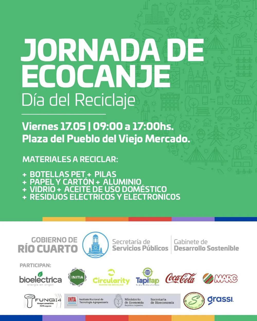 ECOOBJETIVO FOTO RIO CUARTO ECOCANJE DIA MUNDIAL DEL RECICLAJE 2024