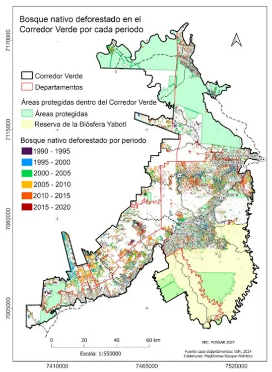 ECOOBJETIVO FOTO MISIONES Deforestación por período Corredor Verde